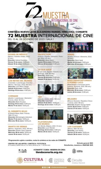 Recibe Conarte La 72 Muestra Internacional De Cine De La Cineteca Nacional Conarte Nuevo León 9940