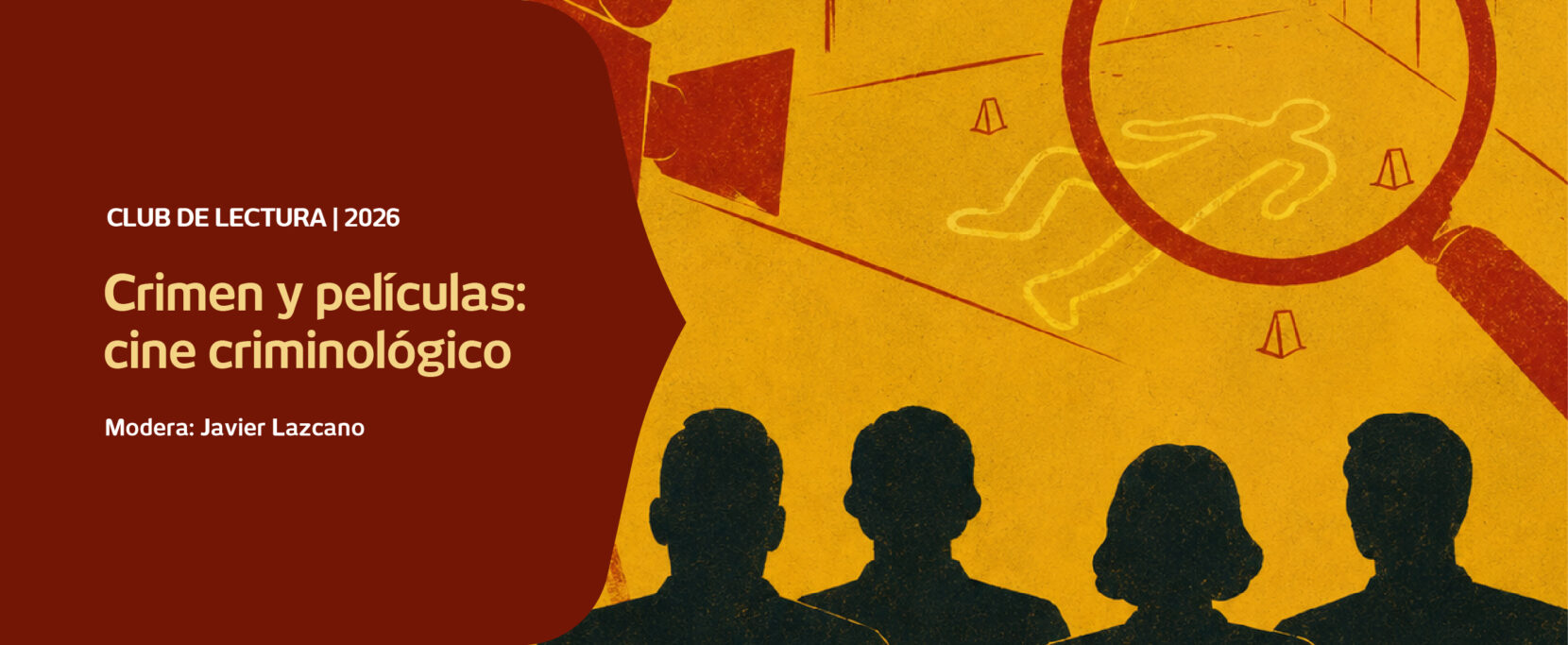 Flyer de Club de lectura I Crimen y películas: cine criminológico – Octubre 2026