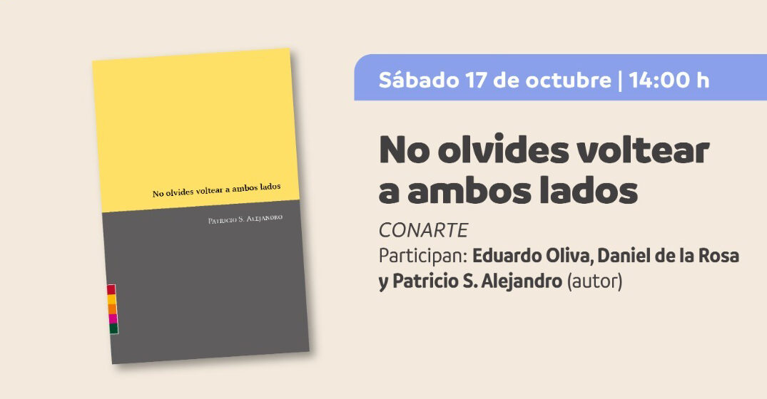 Flyer de Presentación de libro I No olvides voltear a ambos lados – FILMTY2026