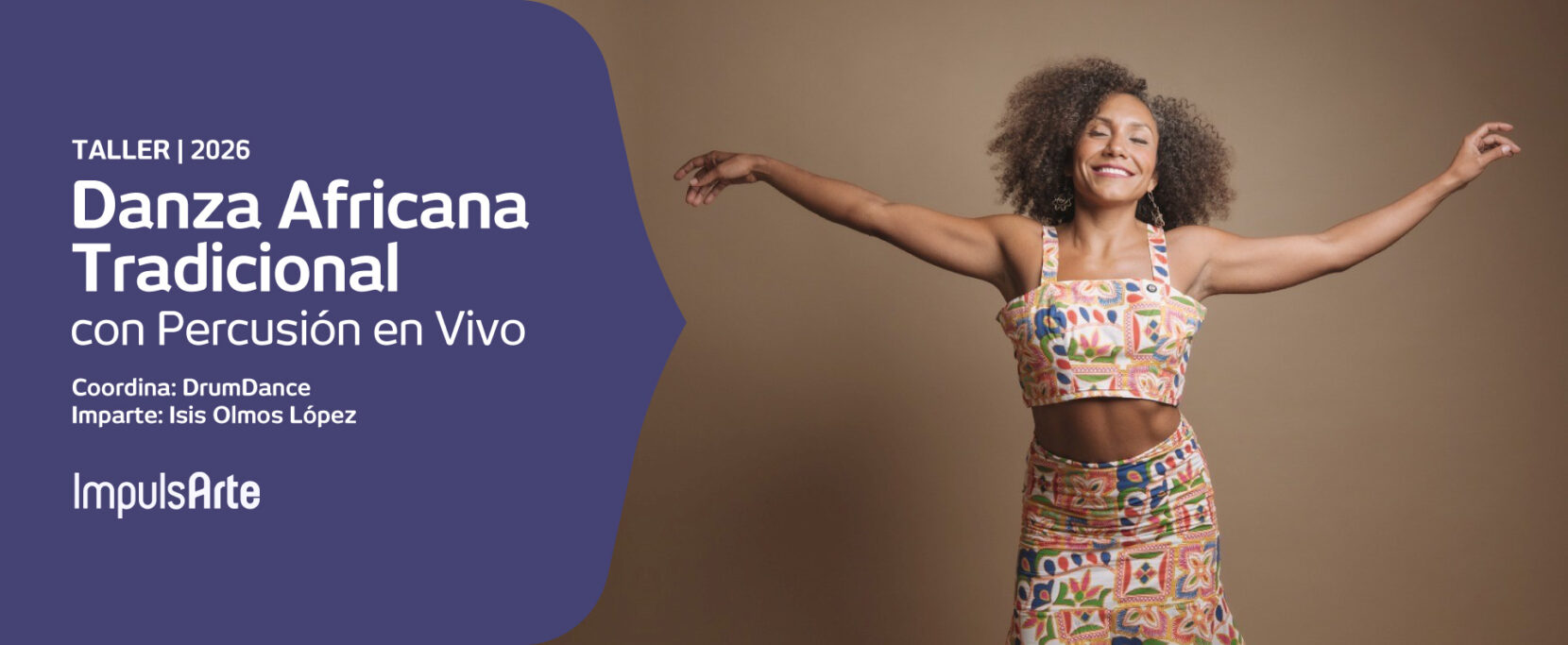 Flyer de Taller I Danza Africana Tradicional – Octubre 2026